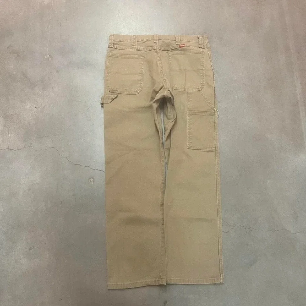 Vintage wrangler men's tan carpenter pants workwear loop 34